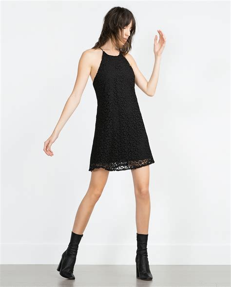 black lace zara dress